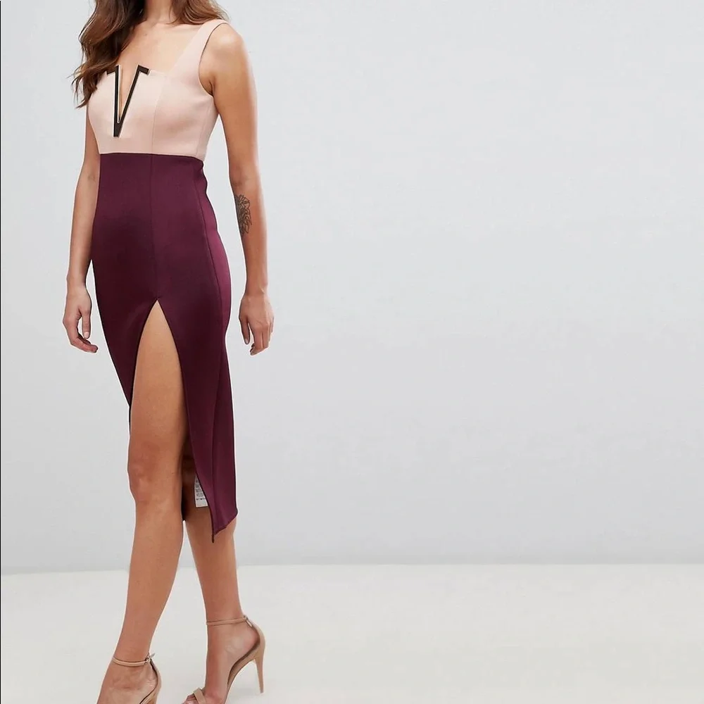 ASOS DESIGN sz:8 Color Block Gold V Bone Thigh High - Picture 14 of 16